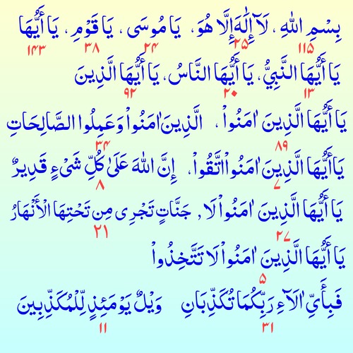 Repeated Quran Ayah